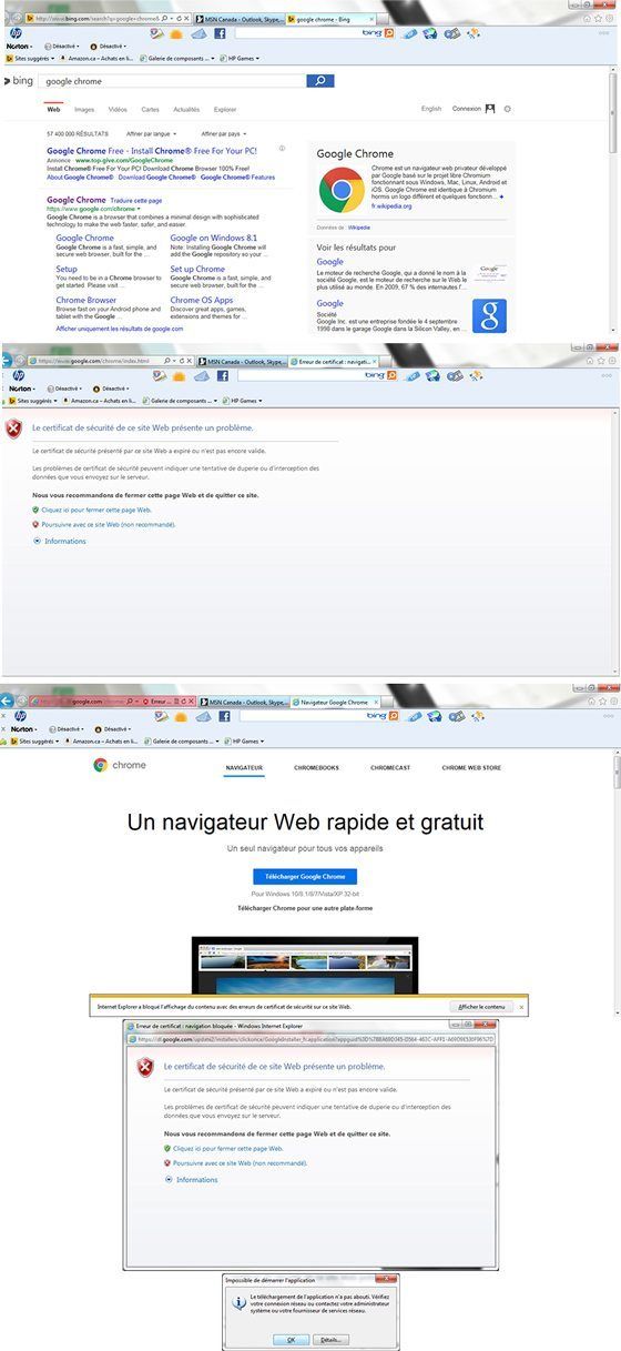 Impossible d'installer Google Chrome. Impossible d'installer Google Chrome.